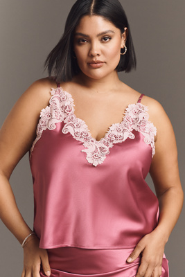 By Anthropologie Lace-trim Bias-cut Tank Top