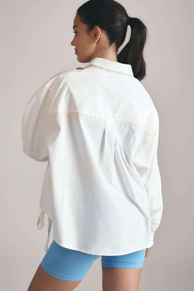 By Anthropologie Drawstring Buttondown Top #1
