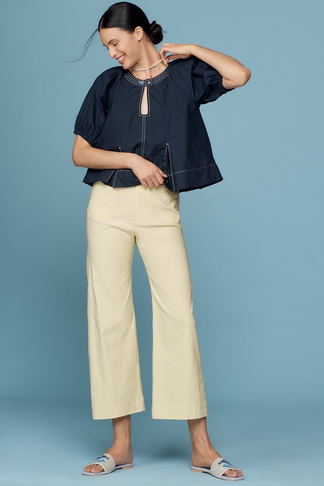 By Anthropologie Puff-Sleeve Keyhole Top #2
