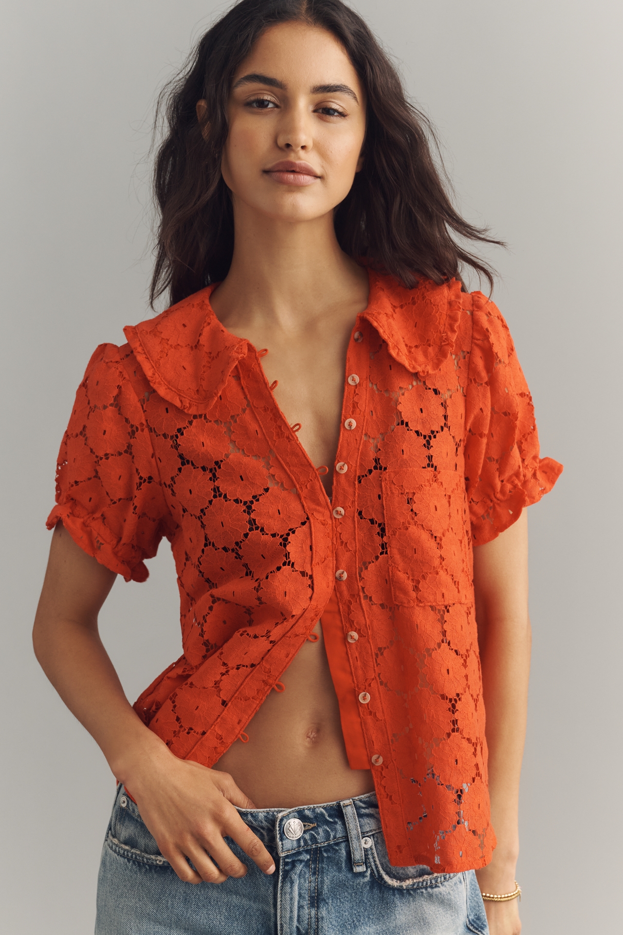 Pilcro Keira Lace Blouse