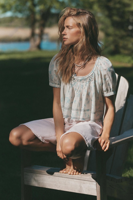 PILCRO COTTON-BLEND PUFF-SLEEVE CROPPED BLOUSE 