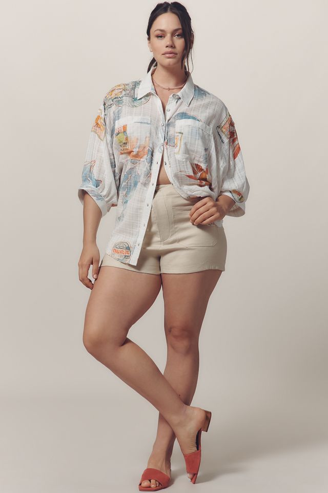 Pilcro Batwing Printed Buttondown Shirt #6
