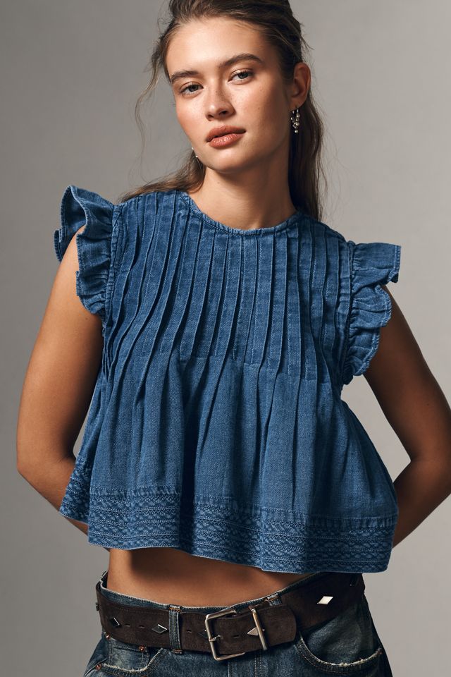 The  Jade Denim Swing Top by Pilcro #1