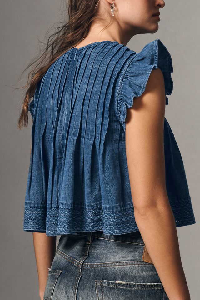The  Jade Denim Swing Top by Pilcro #3