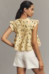 Pilcro Short-Sleeve Pleated Babydoll Blouse