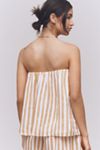 Maeve Strapless Linen Structured Striped Top