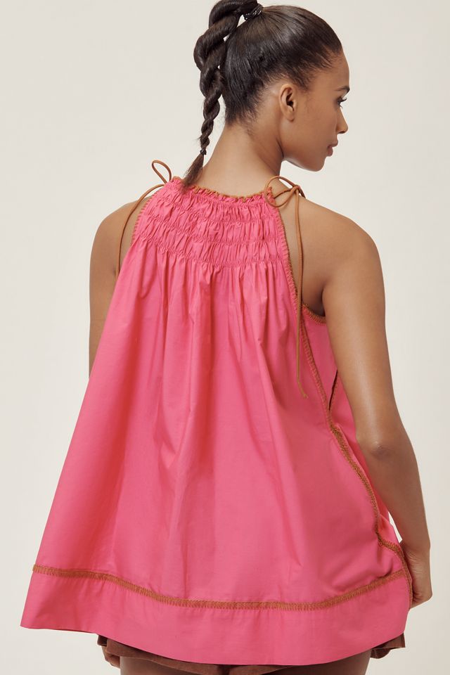 By Anthropologie Tie-Strap Smocked Tunic Tank #1