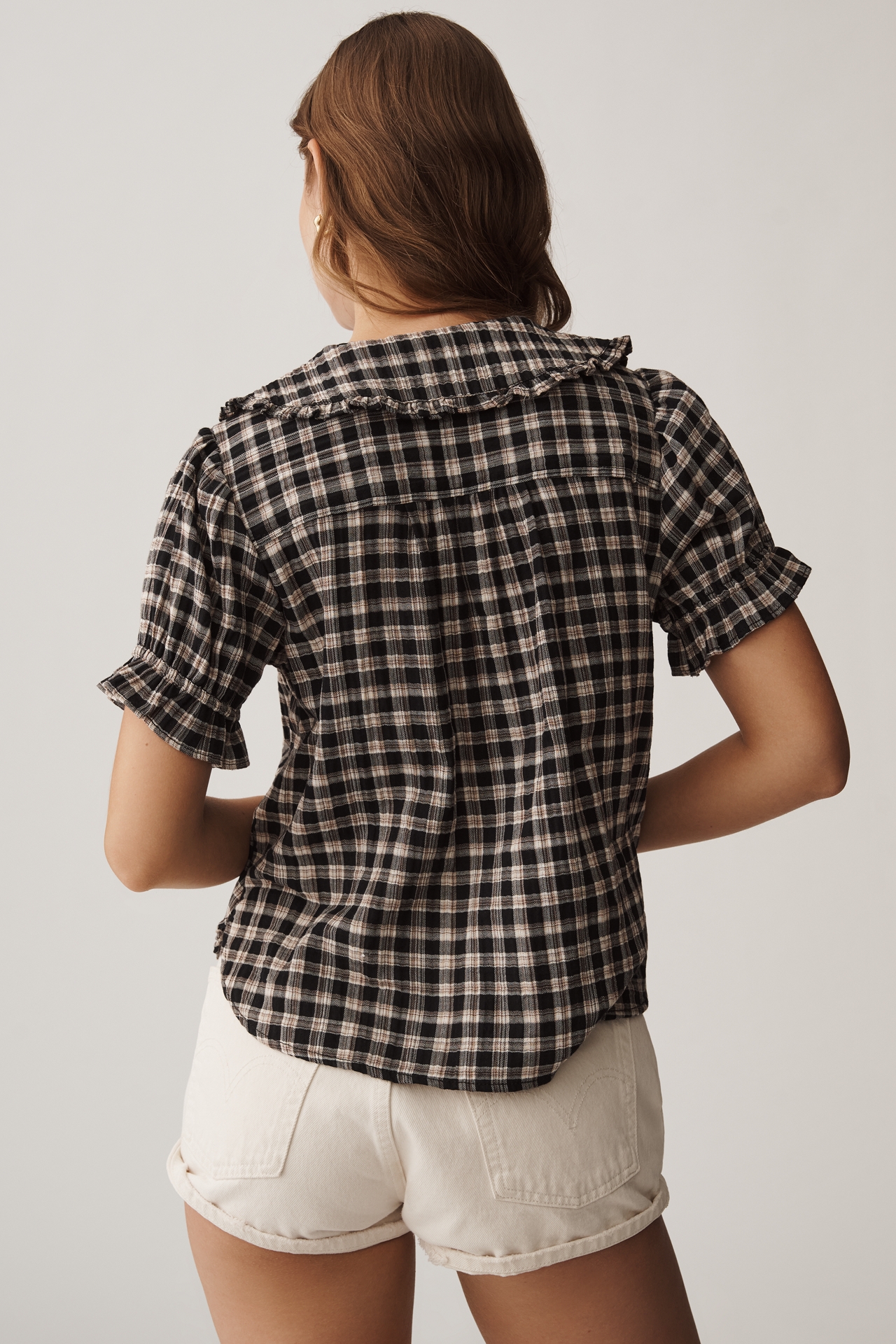 The Keira Plaid Blouse by Pilcro
