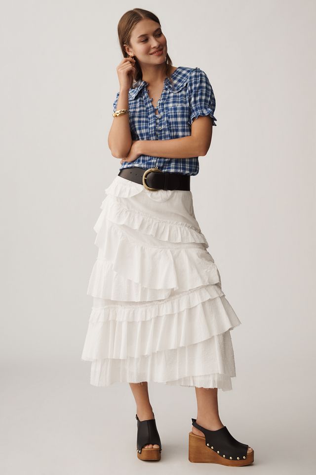 The Keira Plaid Blouse by Pilcro #2