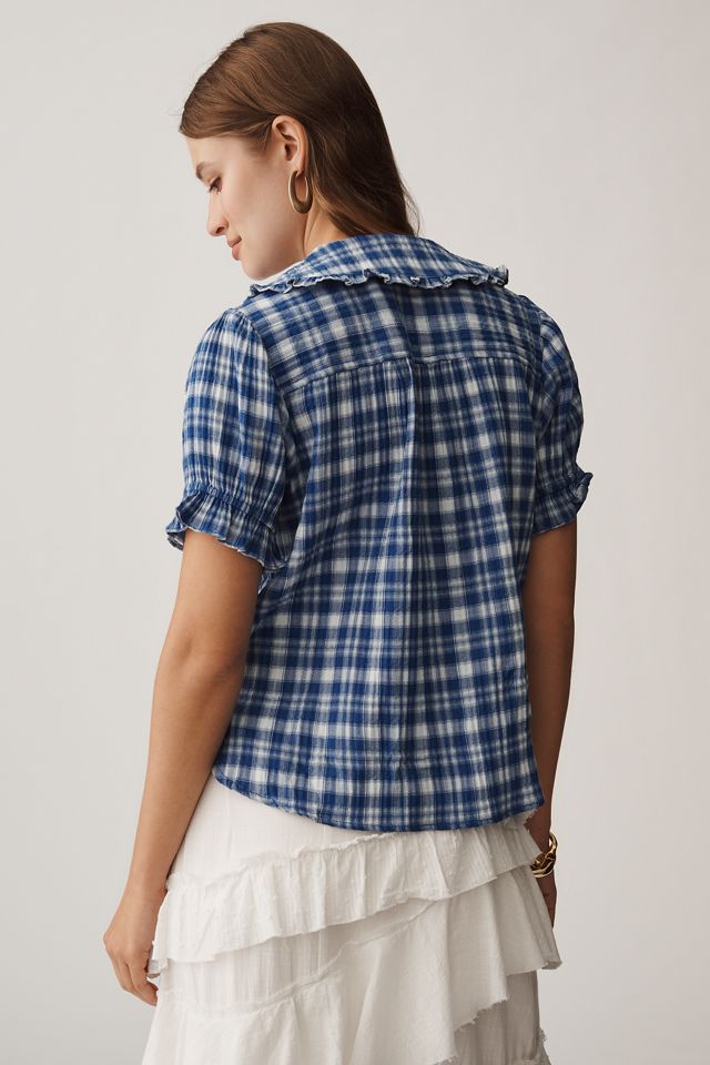 The Keira Plaid Blouse by Pilcro #3