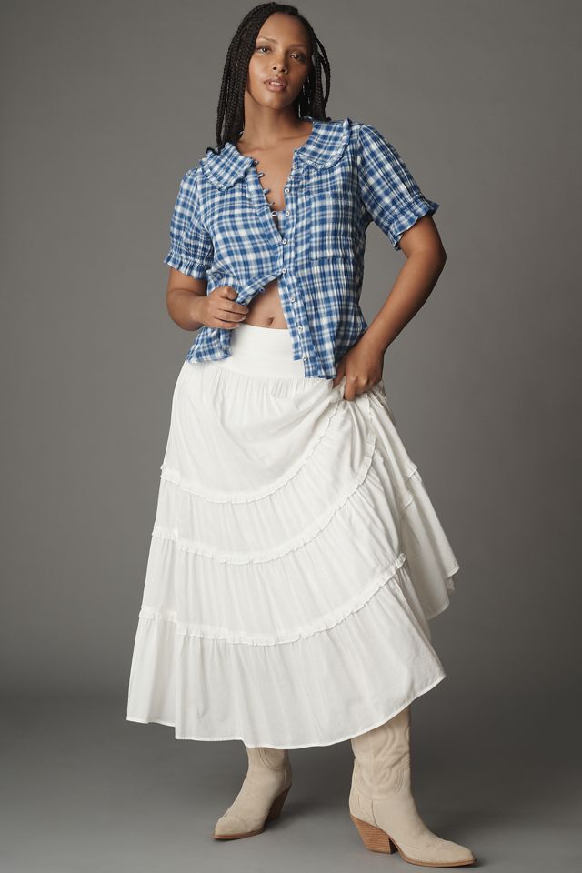 The Keira Plaid Blouse by Pilcro #5