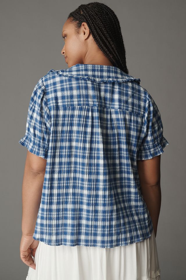 The Keira Plaid Blouse by Pilcro #7