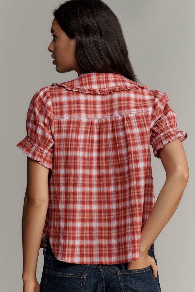 The Keira Plaid Blouse by Pilcro