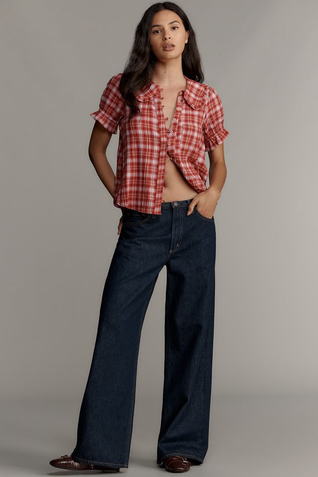 The Keira Plaid Blouse by Pilcro