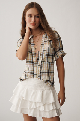 The Keira Plaid Blouse by Pilcro product page