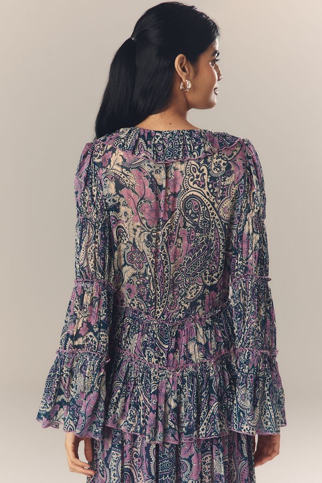 By Anthropologie Long-Sleeve Ruffled Blouse #1
