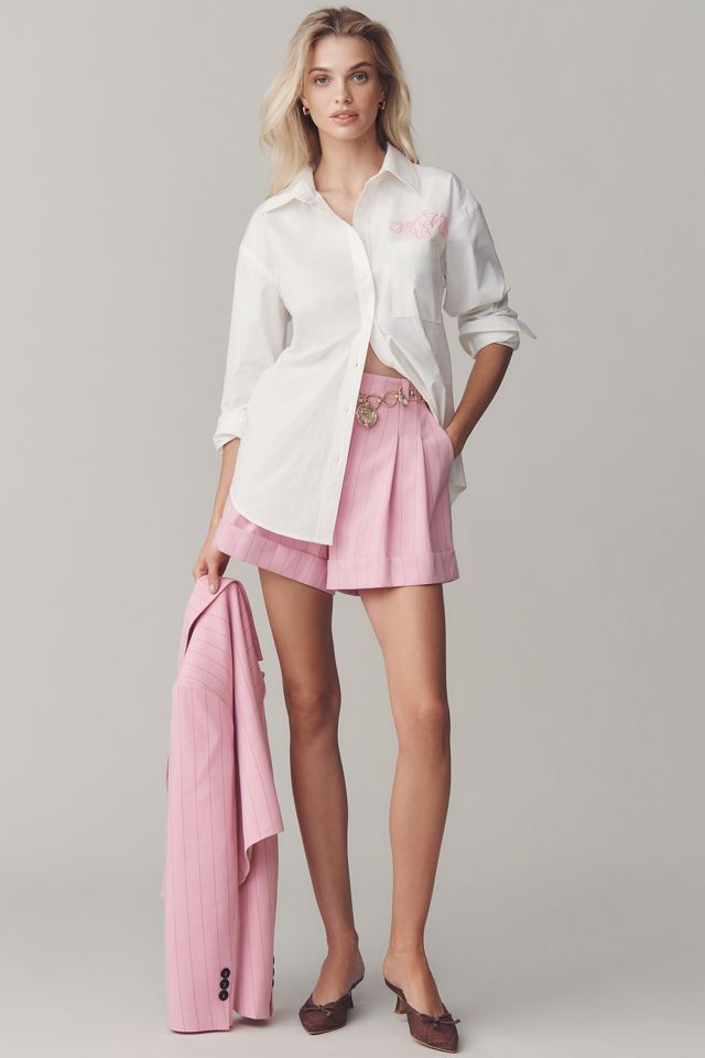 Maeve Monogram Buttondown Shirt #2