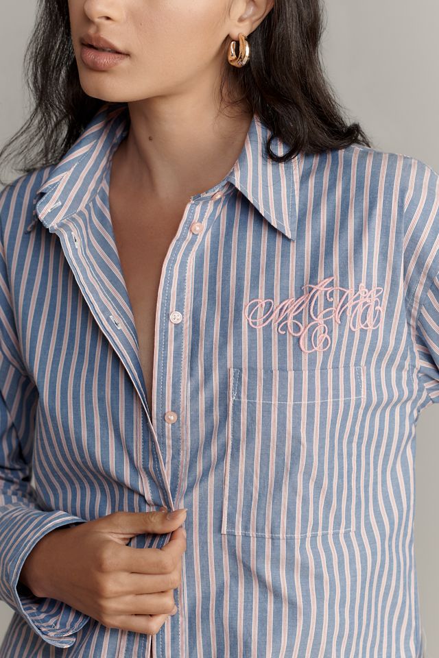 Maeve Monogram Buttondown Shirt #3