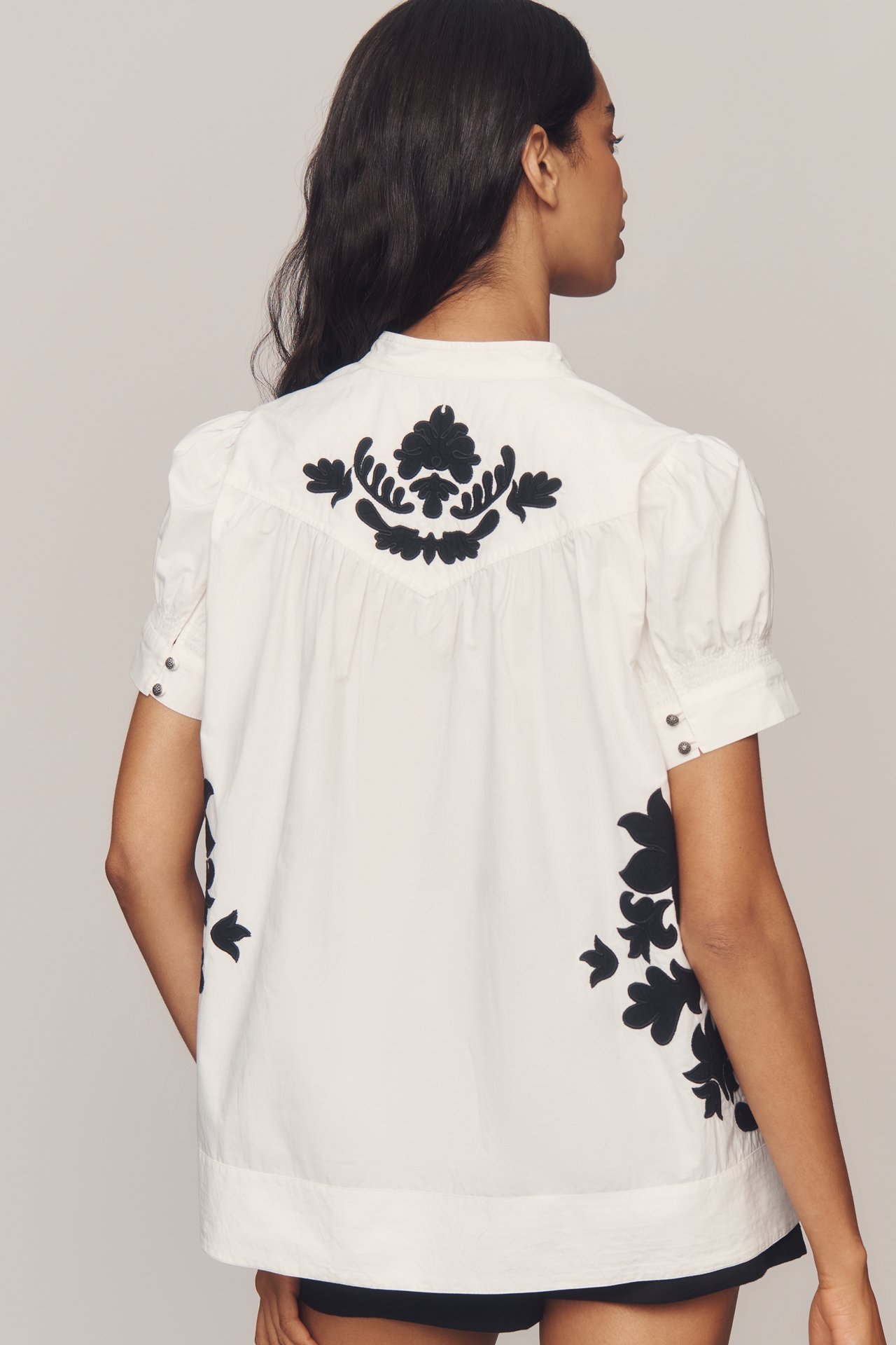 By Anthropologie Embroidered Swing Blouse