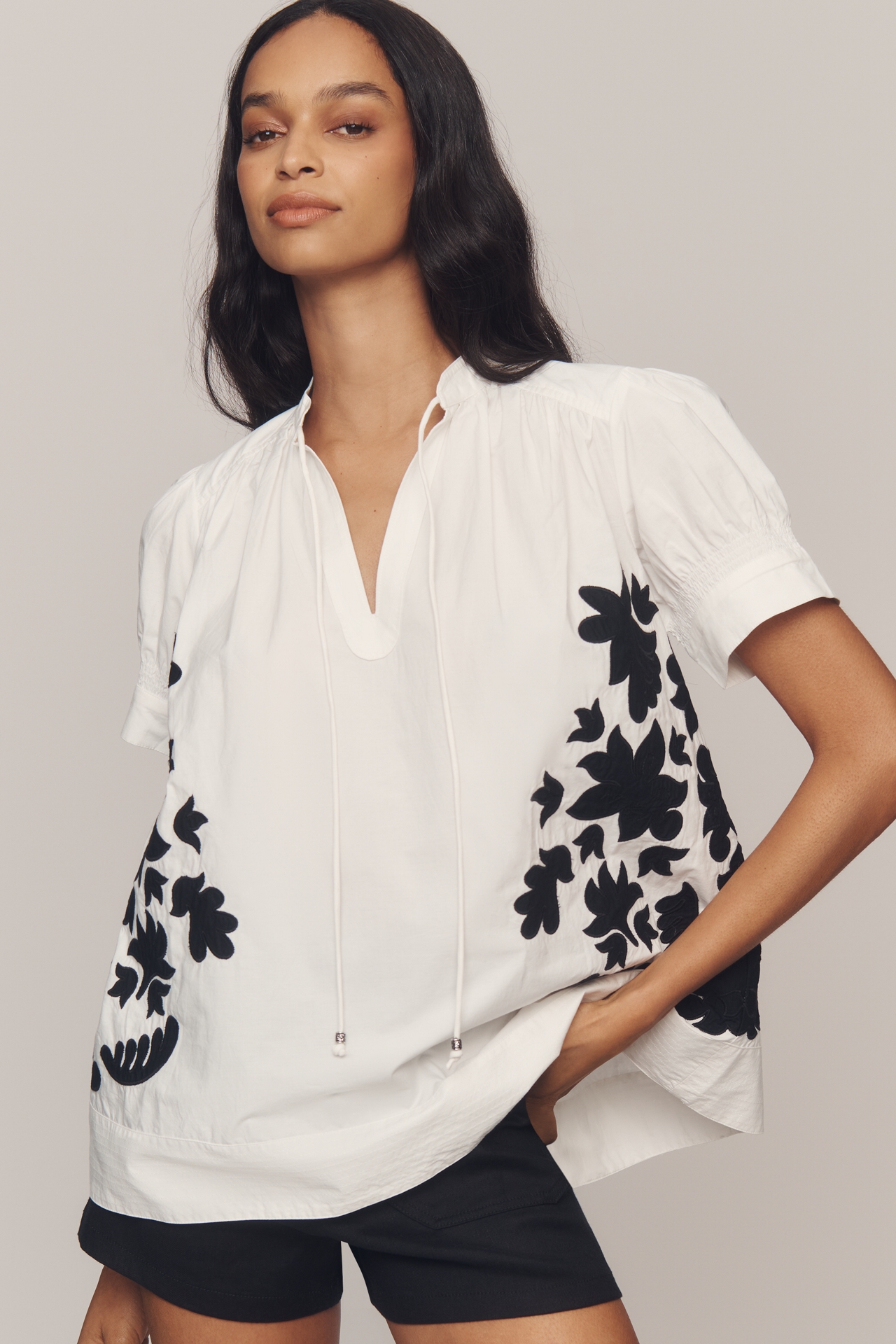 By Anthropologie Embroidered Swing Blouse
