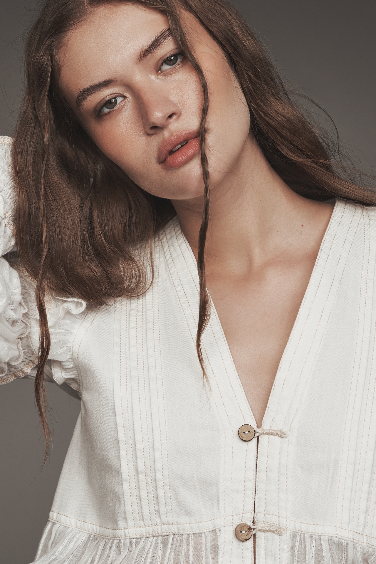 Pilcro Twofer Ruffled Peasant Blouse