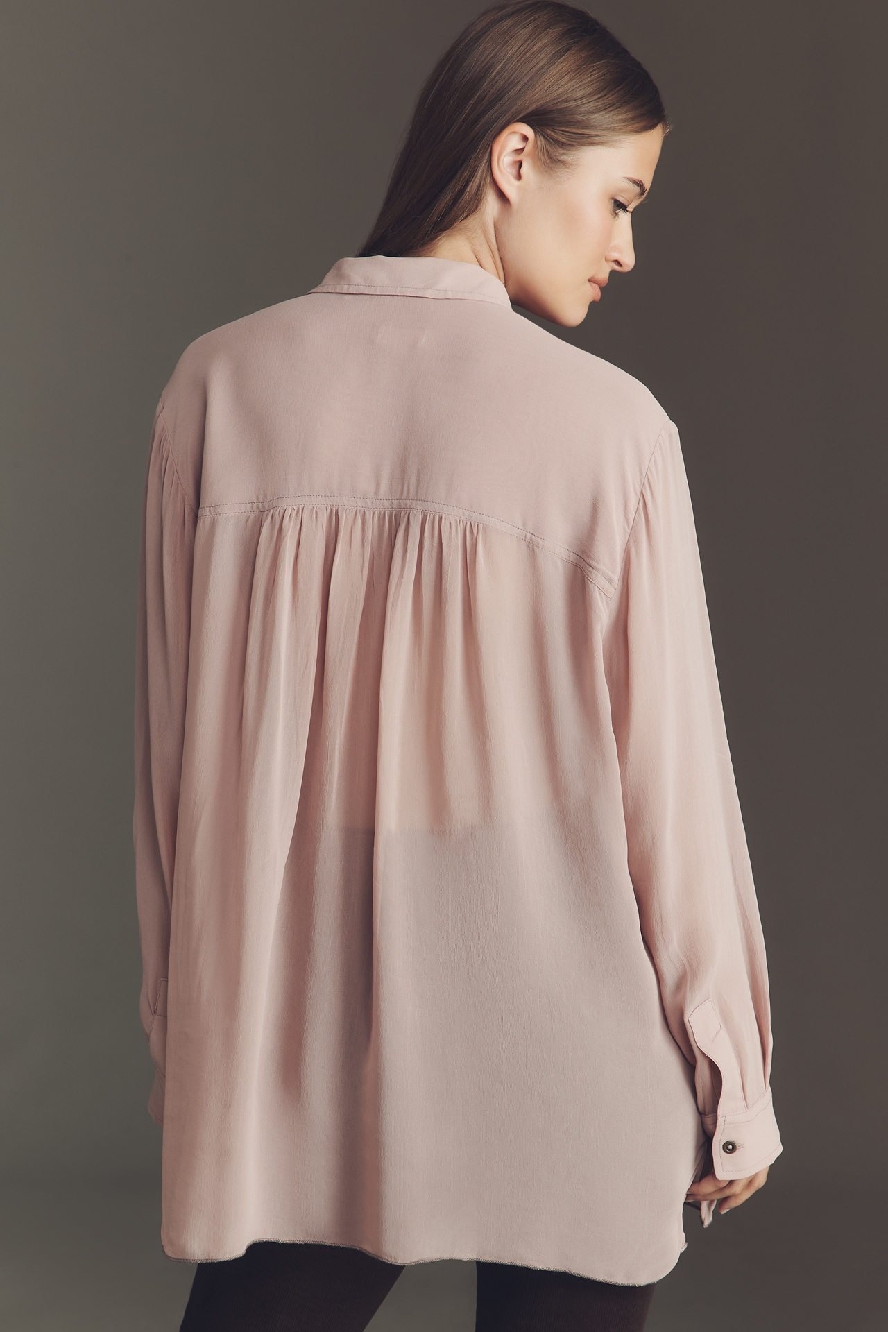 Pilcro Chiffon Buttondown Blouse