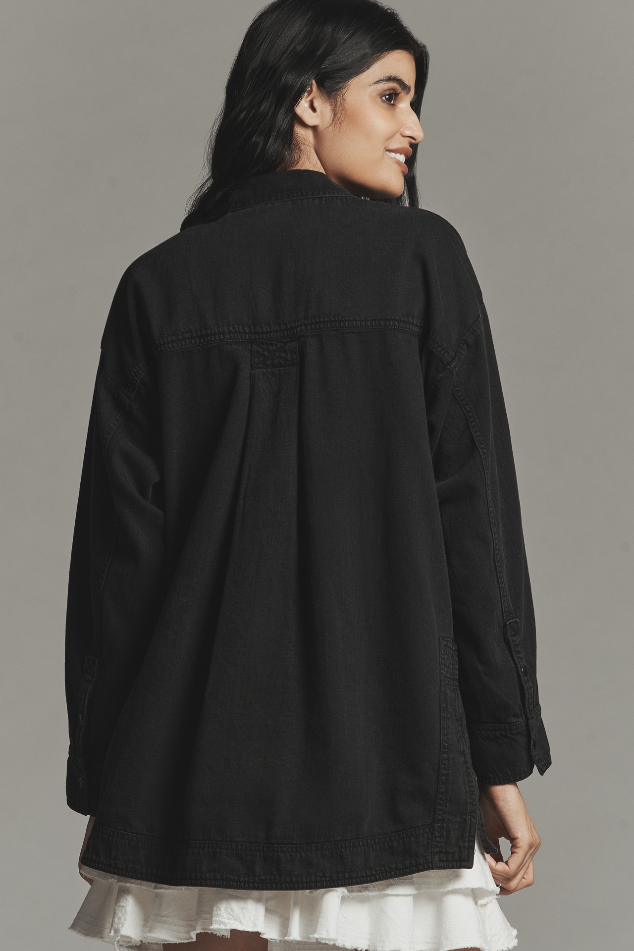 Pilcro Long-Sleeve Oversized Washed Henley Top