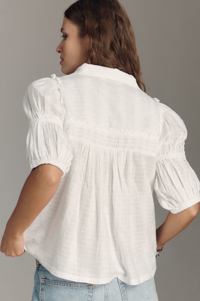 Pilcro Puff-Sleeve Swing Blouse #1