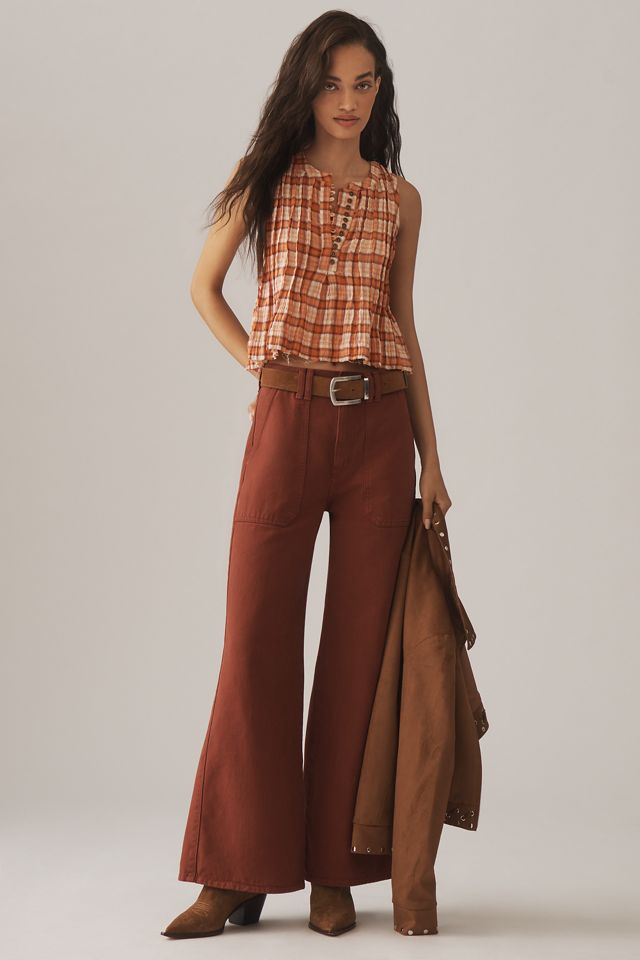 The Lottie Plaid Pleated Tank #1