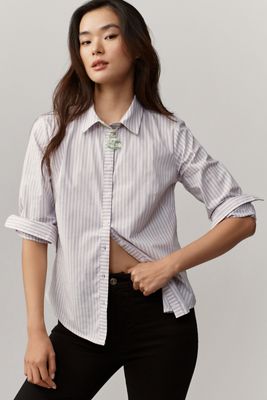 The Keira Collared Button-Front Blouse by Pilcro: Long-Sleeve