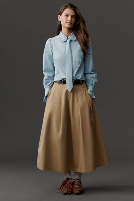 Maeve Necktie Oxford Buttondown Shirt In Blue
