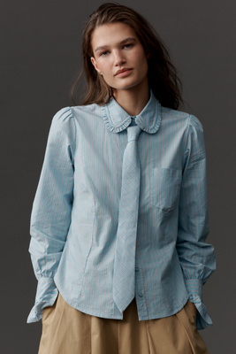 Maeve Necktie Oxford Buttondown Shirt