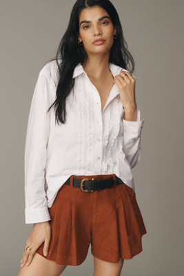 Pilcro Tuxedo Buttondown Shirt In White