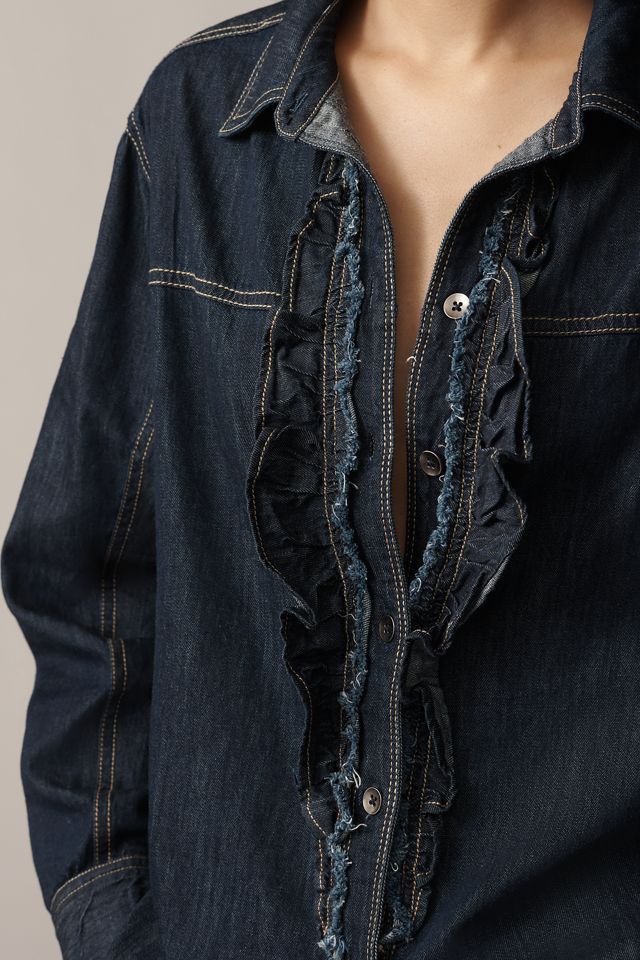 Pilcro Denim Ruffle Buttondown Tunic #1