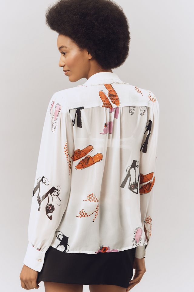 Danielle Kroll x Maeve Sheer Chiffon Buttondown Shirt #2