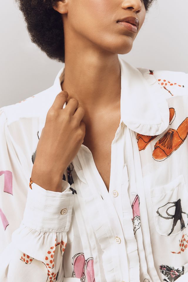 Danielle Kroll x Maeve Sheer Chiffon Buttondown Shirt #3