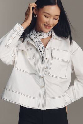Pilcro Long-Sleeve Top-Stitch Buttondown Shirt