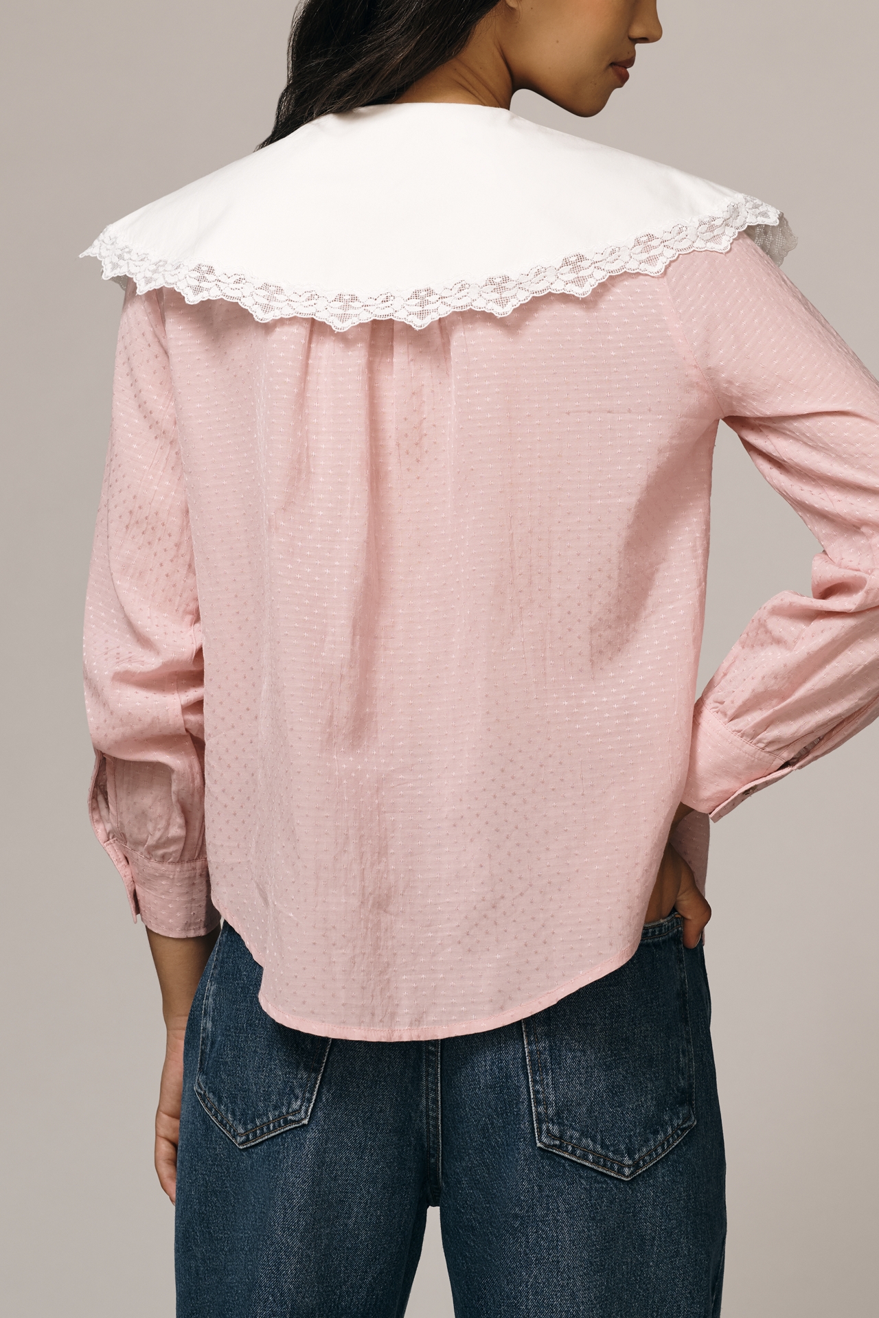 By Anthropologie Oversized Collar Blouse