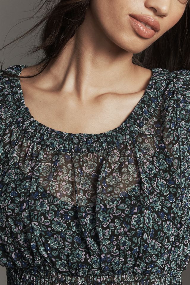 By Anthropologie Smocked Chiffon Tank Top #2