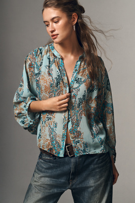 Pilcro The Sidney Batwing Blouse By : Shrunken Edition In Green