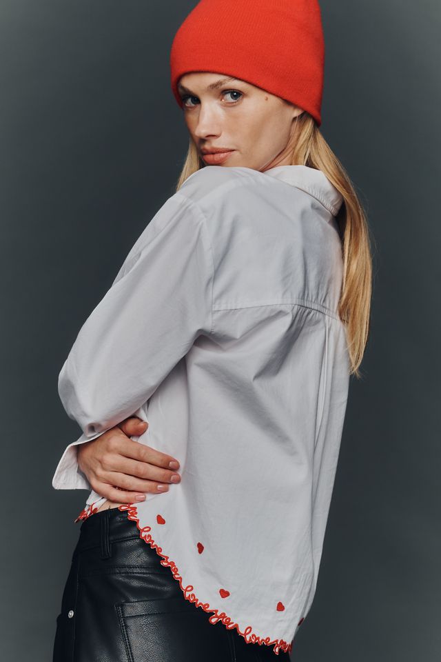 Maeve Cropped Buttondown Shirt #1