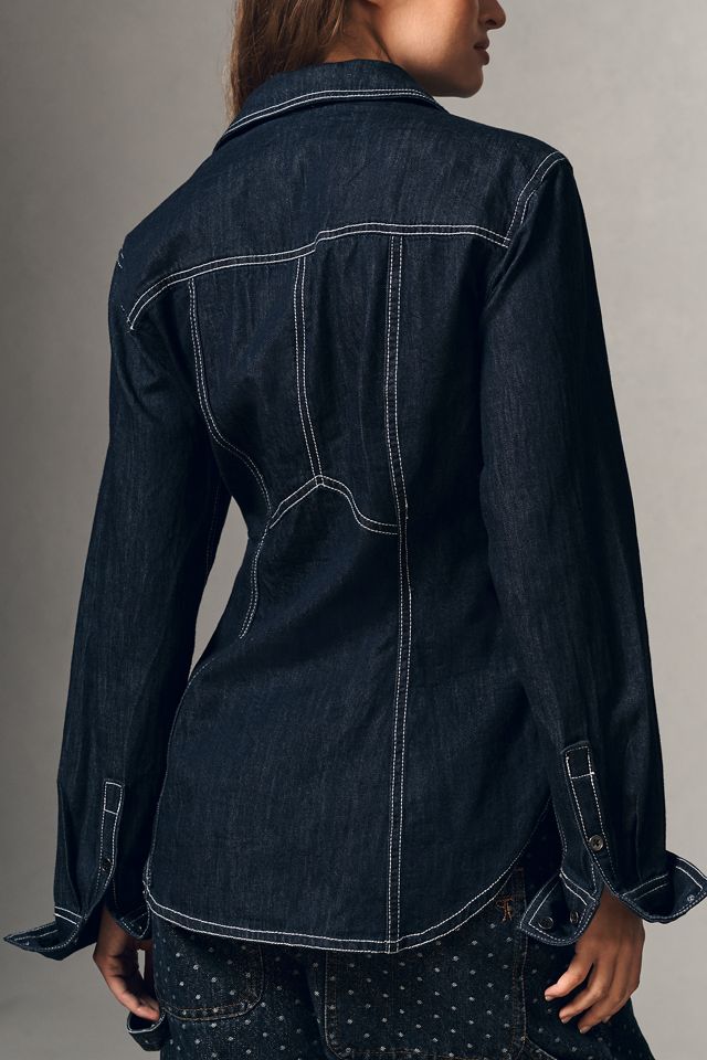 Pilcro Long-Sleeve Denim Buttondown Shirt #1