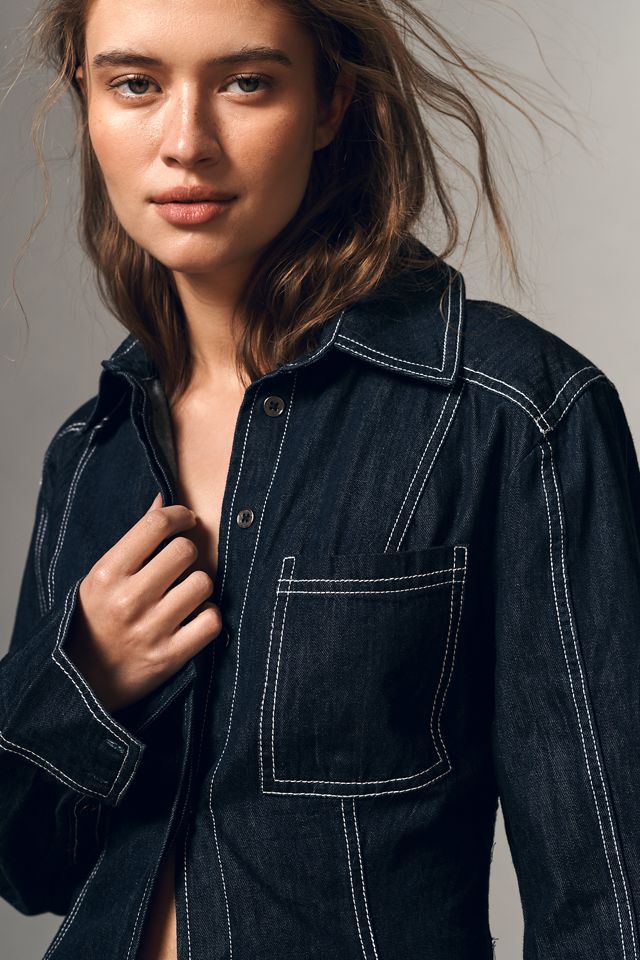 Pilcro Long-Sleeve Denim Buttondown Shirt #3