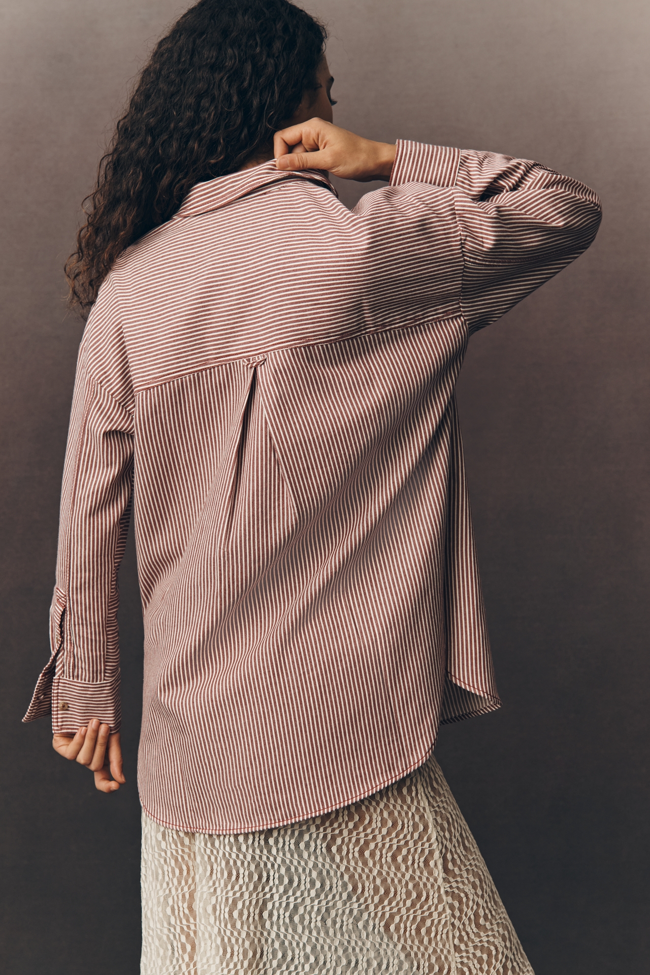 Pilcro Heart Pocket Long-Sleeve Buttondown Shirt