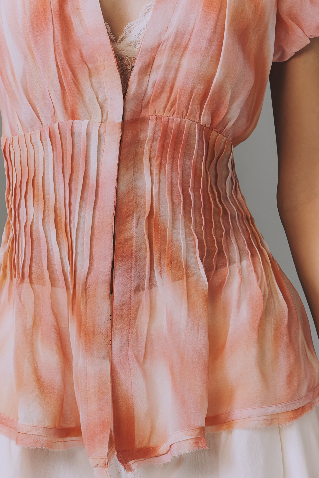 By Anthropologie Waisted Puff Sleeve Top