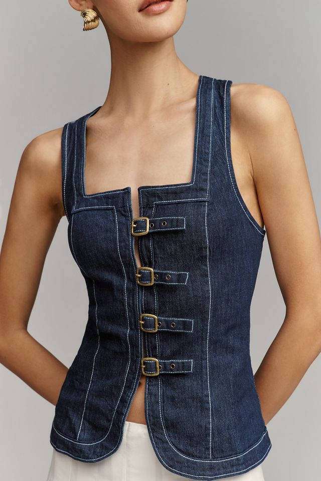 By Anthropologie Denim Hardware Tank Top | Anthropologie UK