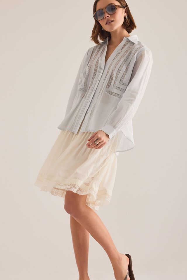 Top con Botones de Manga Larga con Inserto de Encaje By Anthropologie #2