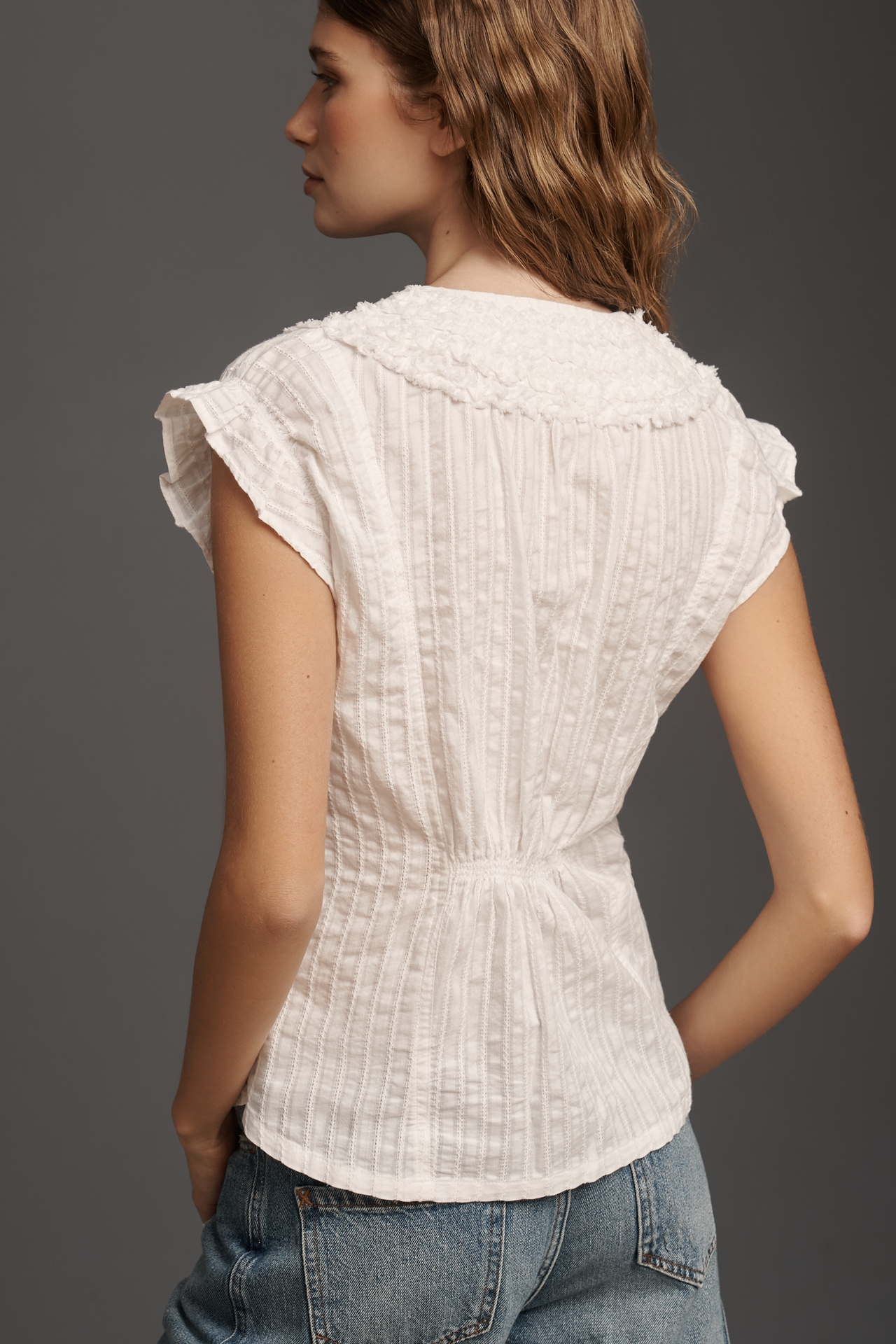Pilcro Cinched Wedge Top