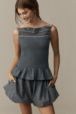 Cotton Smocked Tank Top