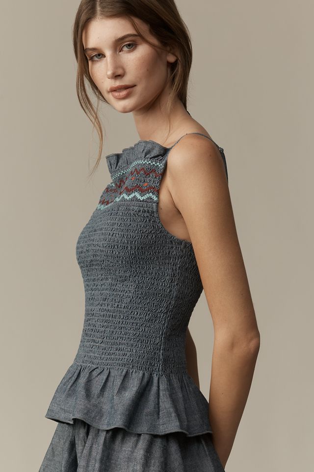 By Anthropologie Cotton Smocked Tank #2